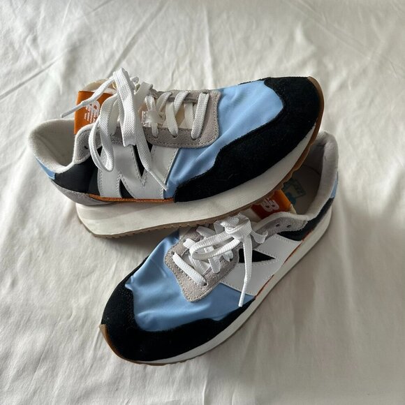 New Balance 237 Blue/White/Rust Suede Sneaker MS237EB - Picture 1 of 4